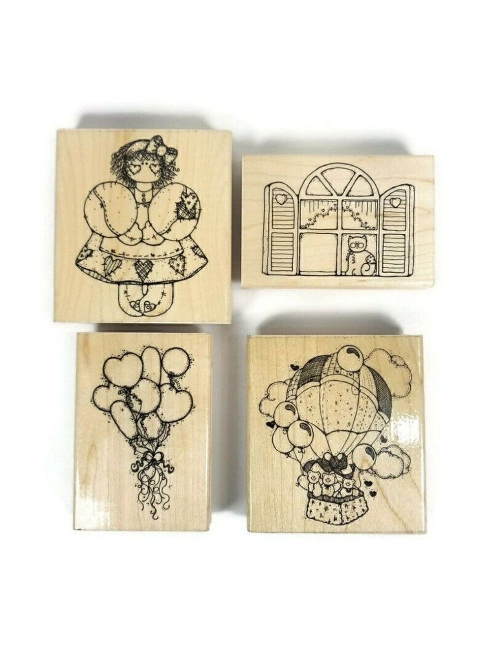 𝅺Lot Of 4 D.O.T.S. Rubber Stamps *Read Description*